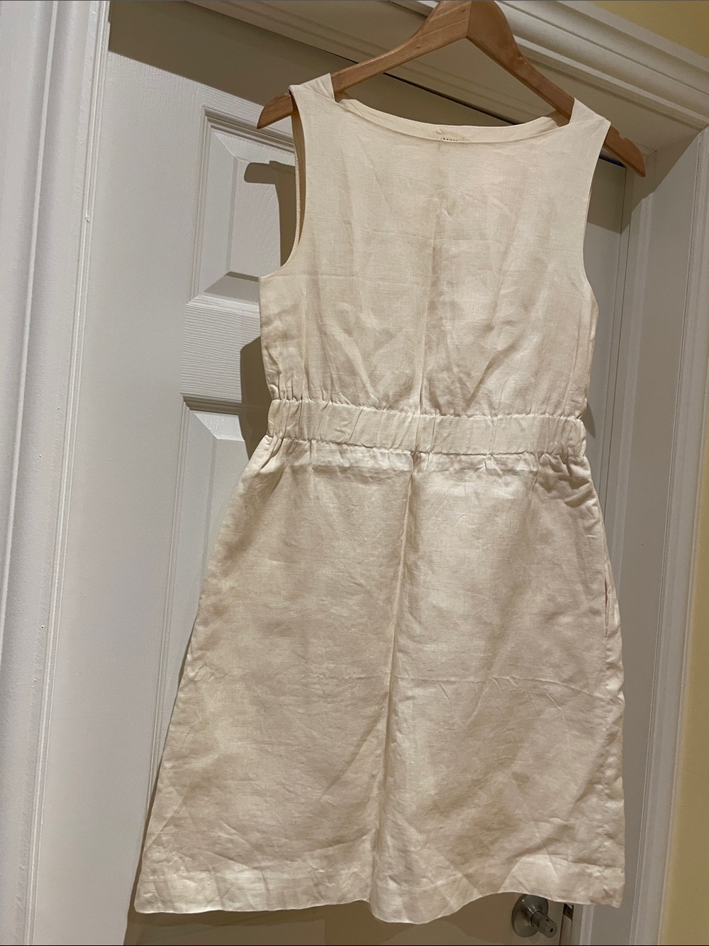 Theory Cream Sleeveless Cotten Lined Dress 6 Timeless old Money EuroSummer